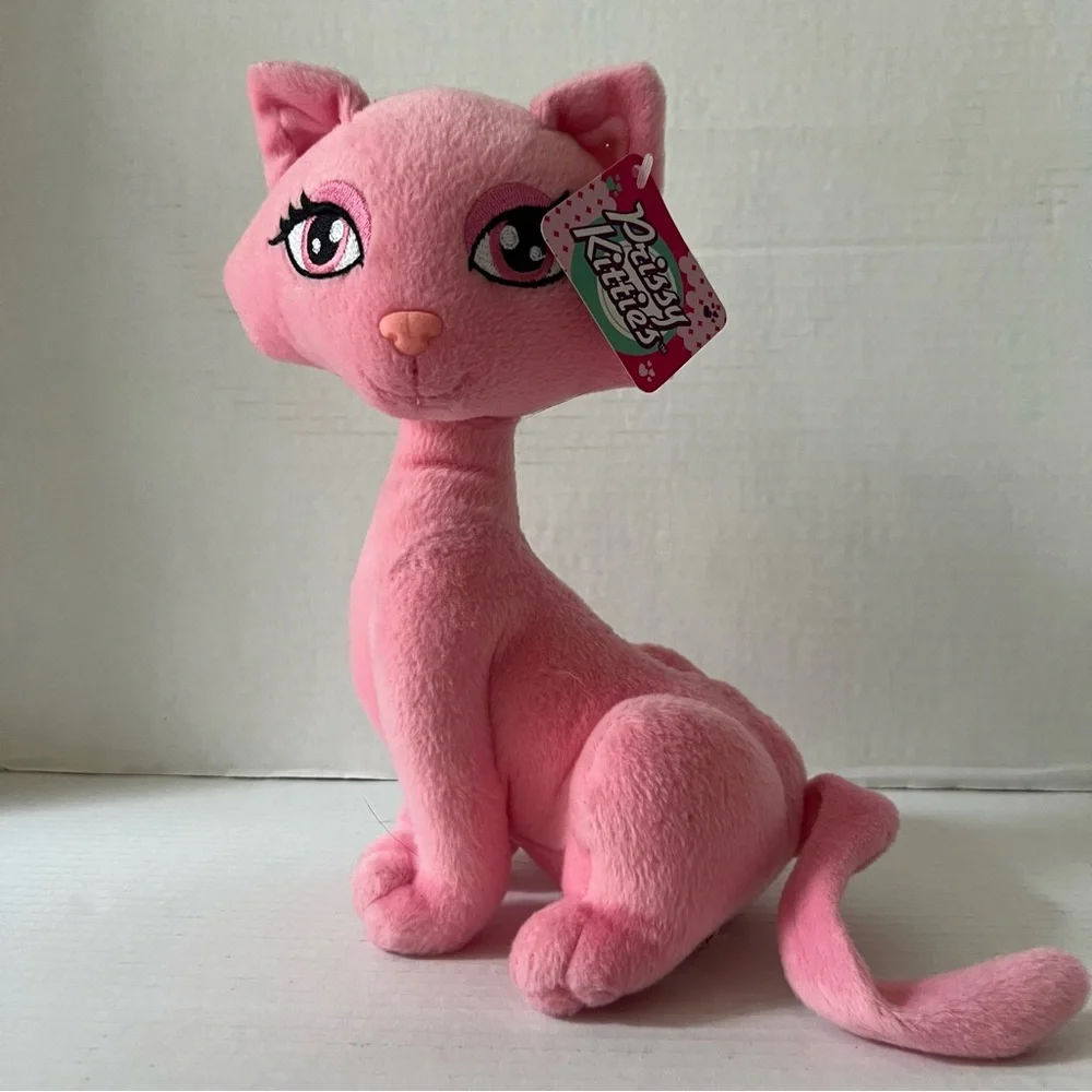 NEW 2004 Prissy Kitties 9” pink Kitty Cat Plush Toy Stuffed Animal Y2K